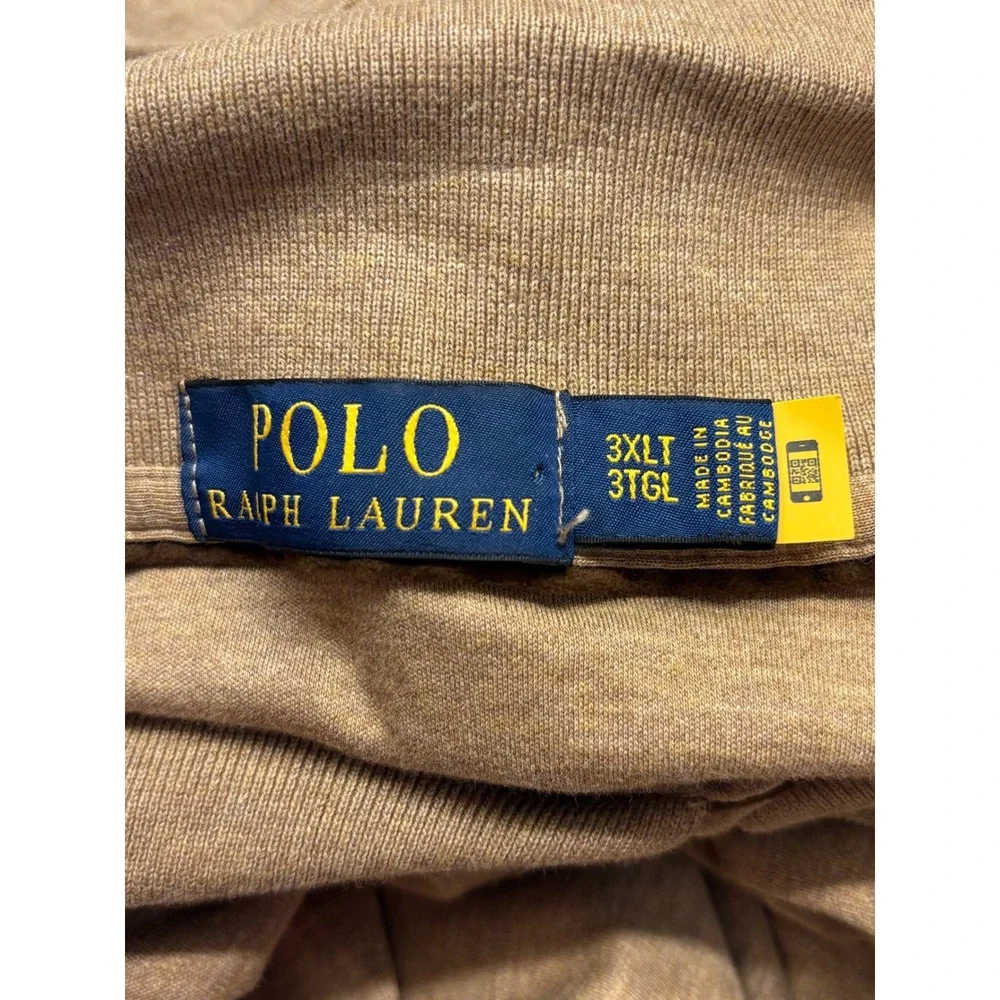 Polo Ralph Lauren Polo Shirt Mens 3XLT Brown Long Sleeve Cotton Big & Tall Pony